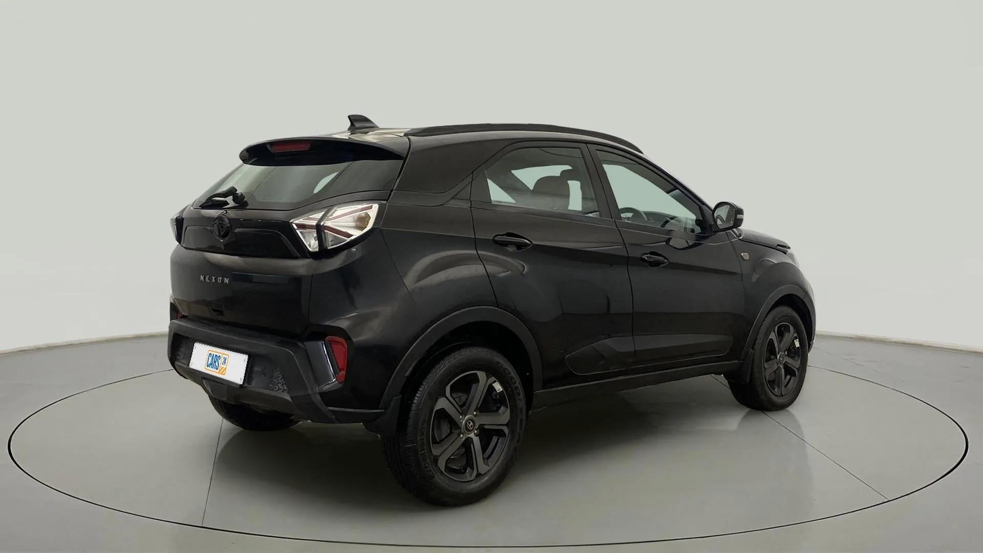 Rear three-quarter view of a Tata Nexon 2017-2023