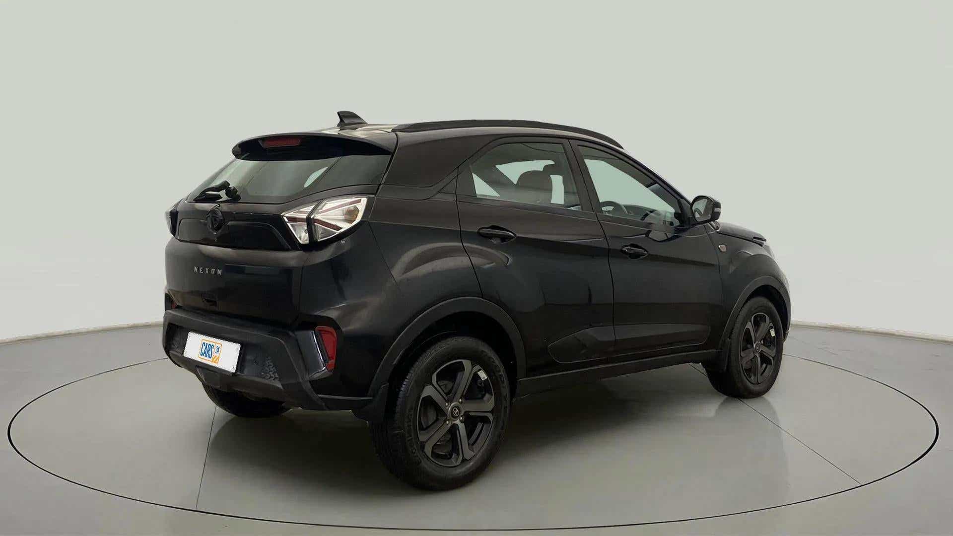 Rear three-quarter view of a Tata Nexon 2017-2023