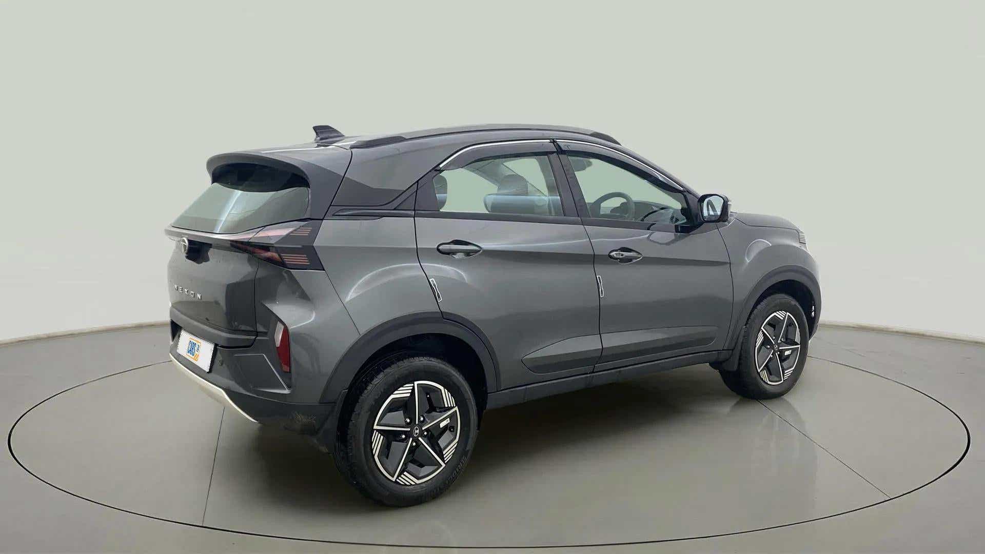 Rear three-quarter view of a Tata Nexon