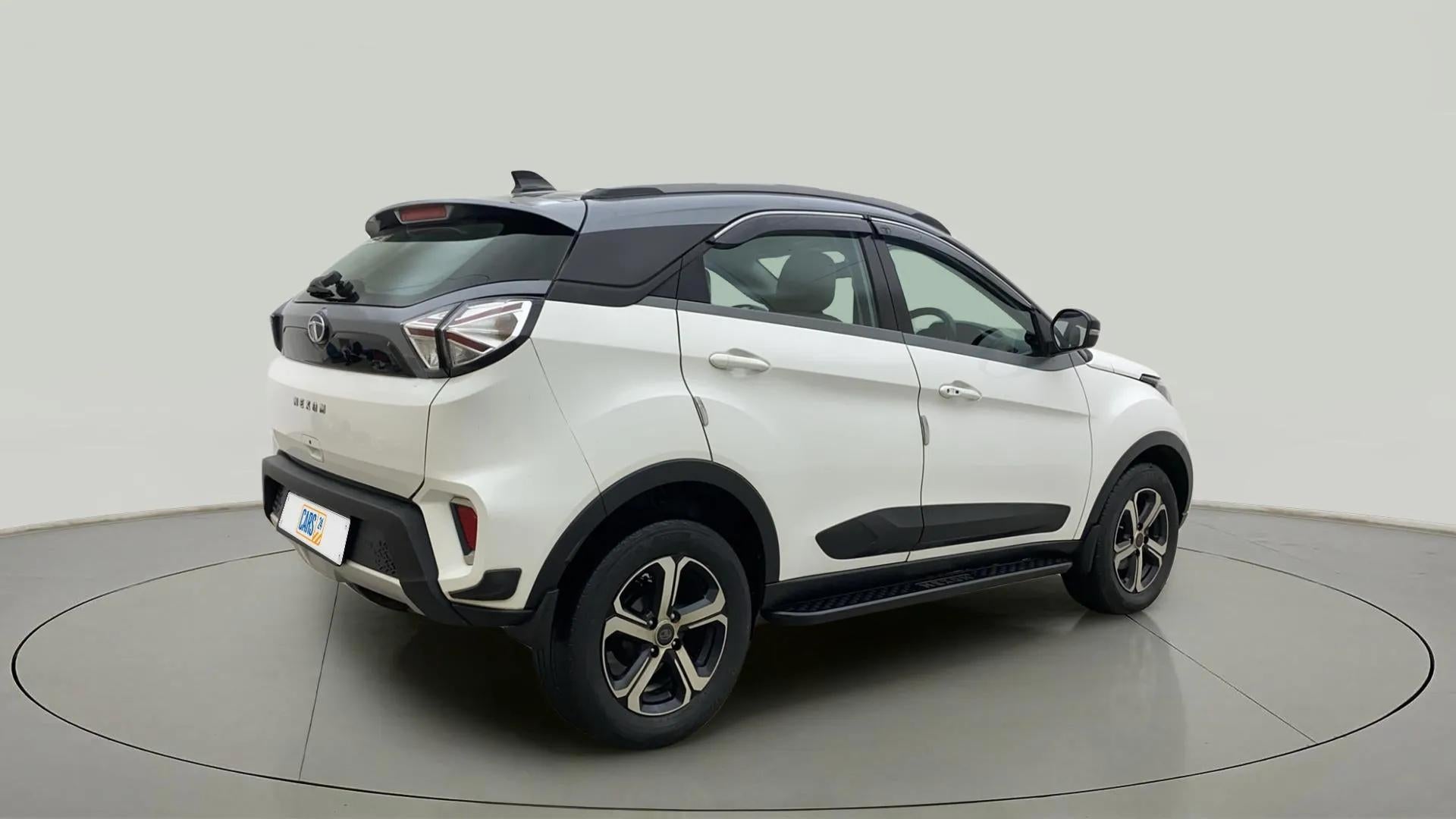 Rear three-quarter view of a Tata Nexon 2017-2023