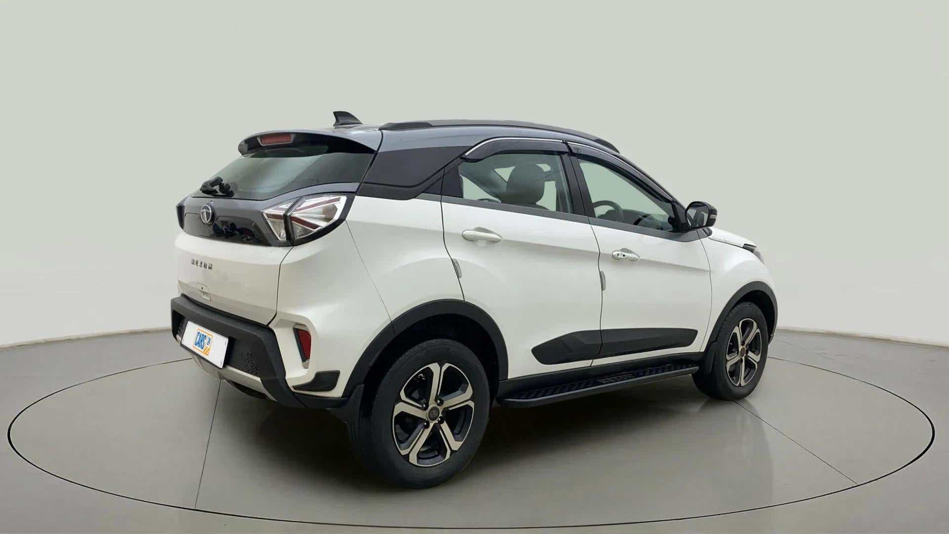Rear three-quarter view of a Tata Nexon 2017-2023