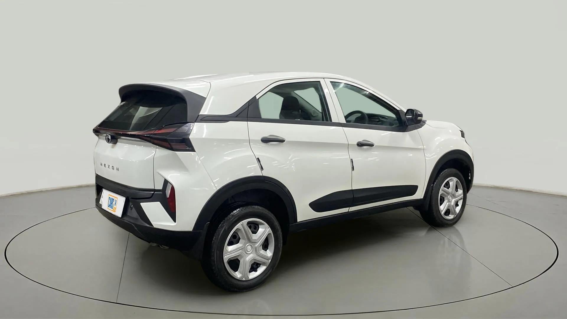 Rear three-quarter view of a Tata Nexon