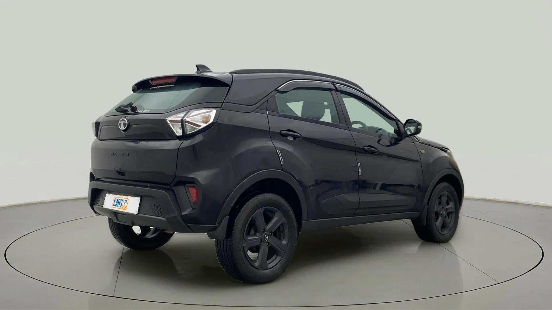 Rear three-quarter view of a Tata Nexon 2017-2023