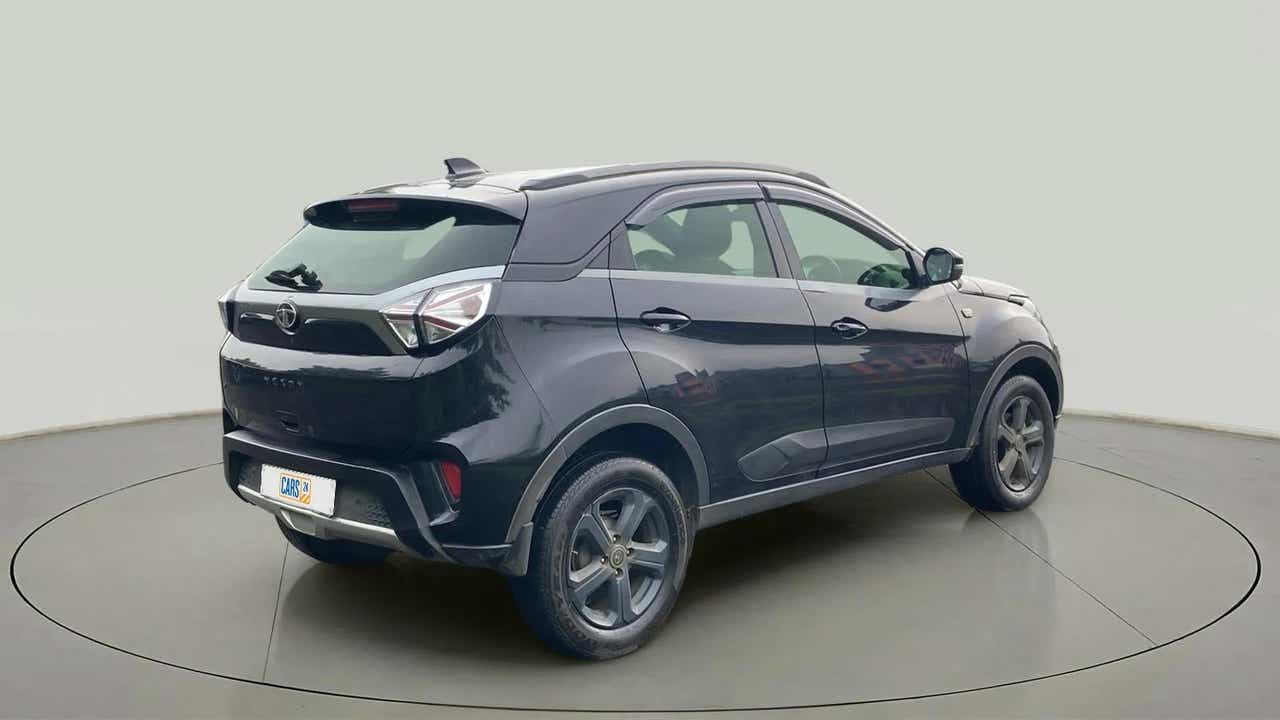 Rear three-quarter of a Tata Nexon 2017-2023