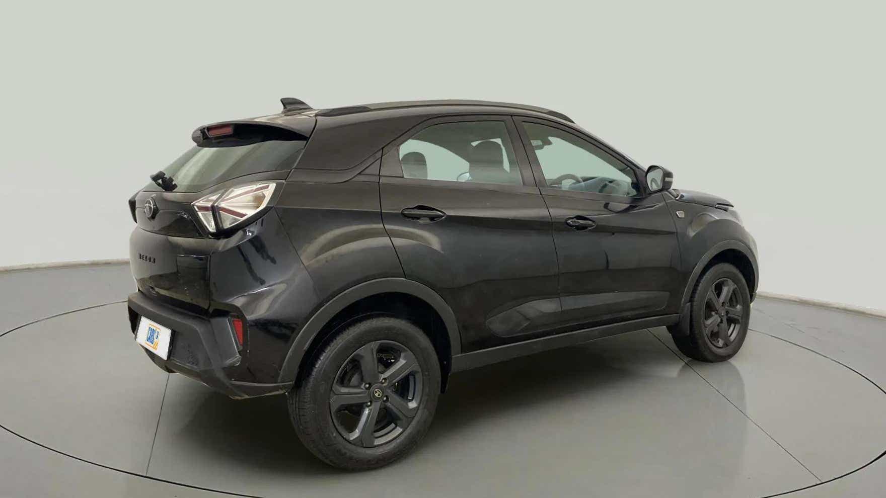 Rear three-quarter view of a Tata Nexon 2017-2023