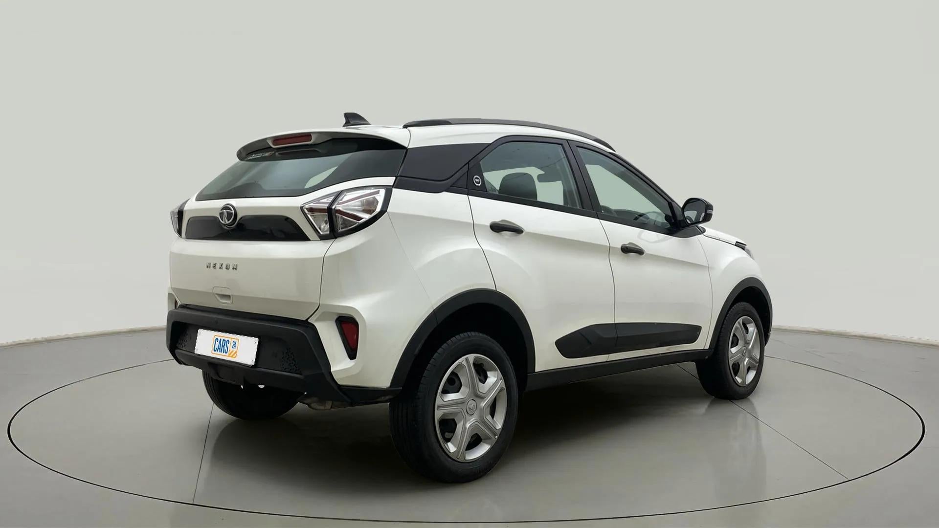 Rear three-quarter view of a Tata Nexon 2017-2023