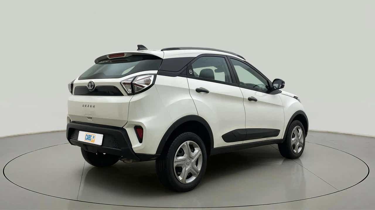 Rear three-quarter view of a Tata Nexon 2017-2023