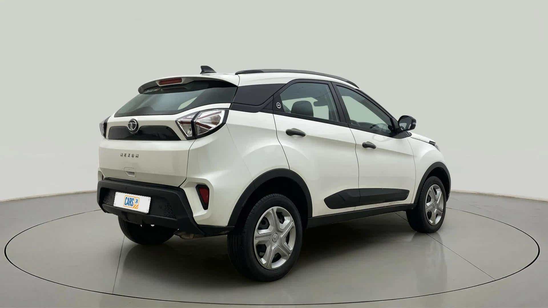 Rear three-quarter view of a Tata Nexon 2017-2023