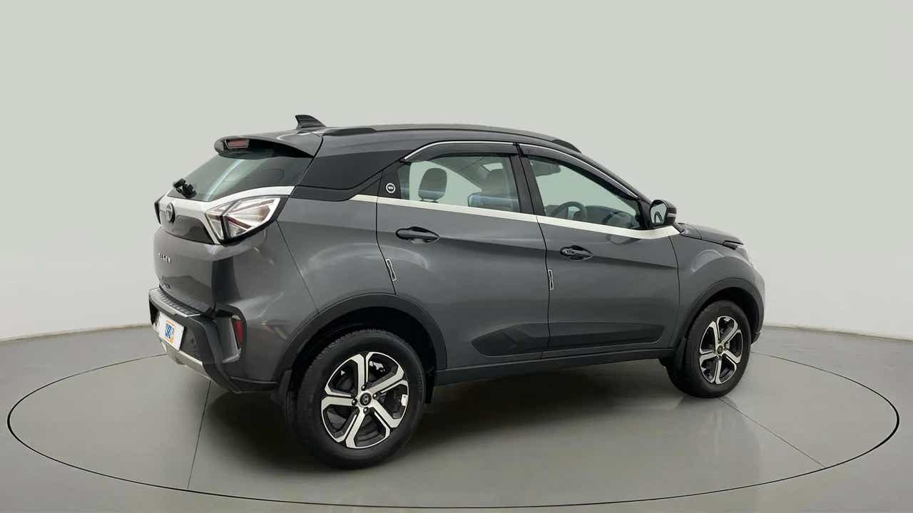 Rear three-quarter view of a Tata Nexon 2017-2023
