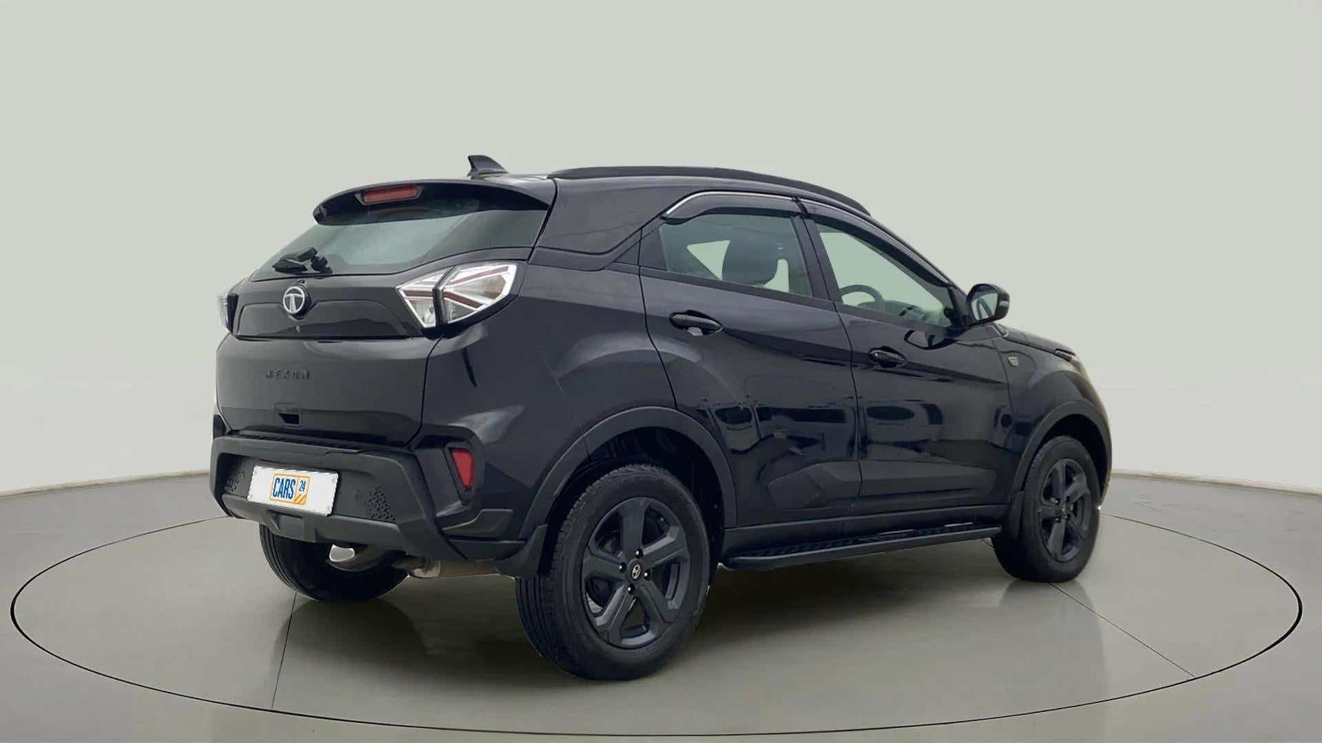 Rear three-quarter view of a Tata Nexon 2017-2023