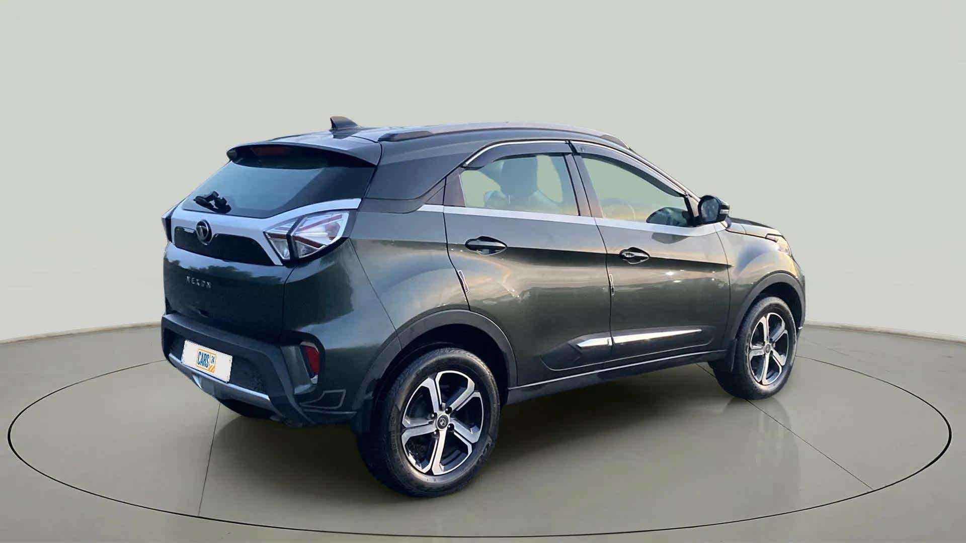 Rear three-quarter view of a Tata Nexon 2017-2023