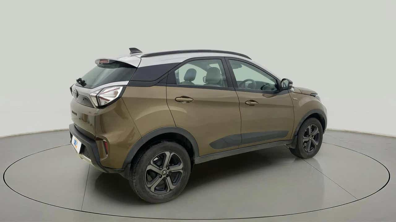 Rear three-quarter view of a Tata Nexon 2017-2023