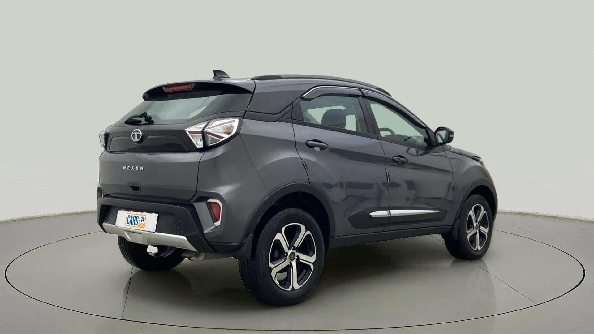 Rear three-quarter view of a Tata Nexon 2017-2023