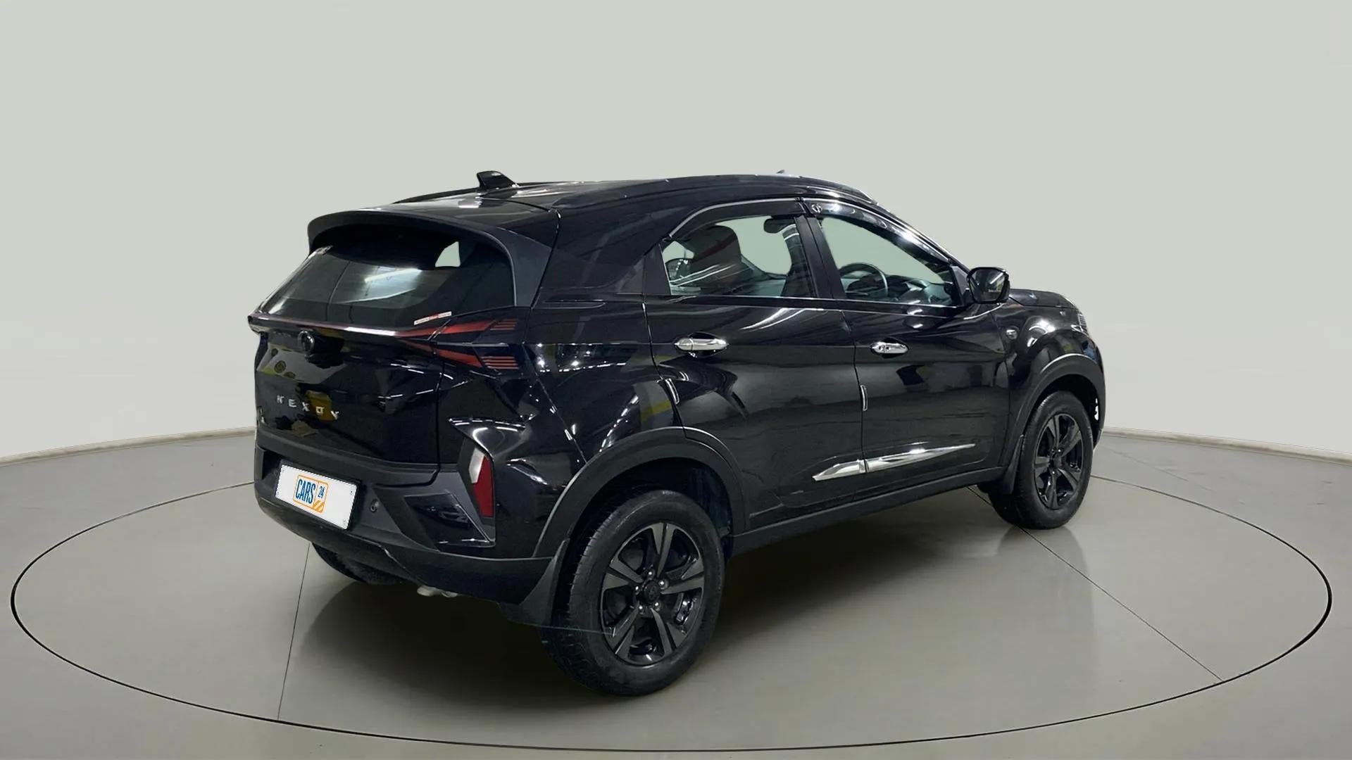 Rear three-quarter view of a Tata Nexon