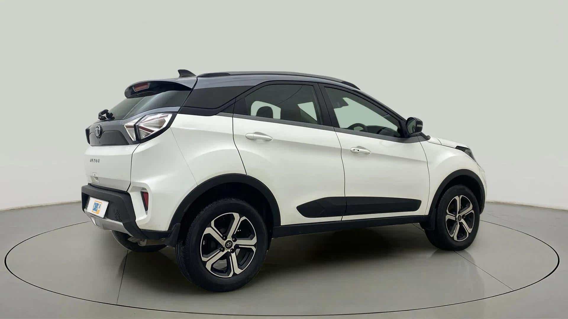 Rear three-quarter view of a Tata Nexon 2017-2023