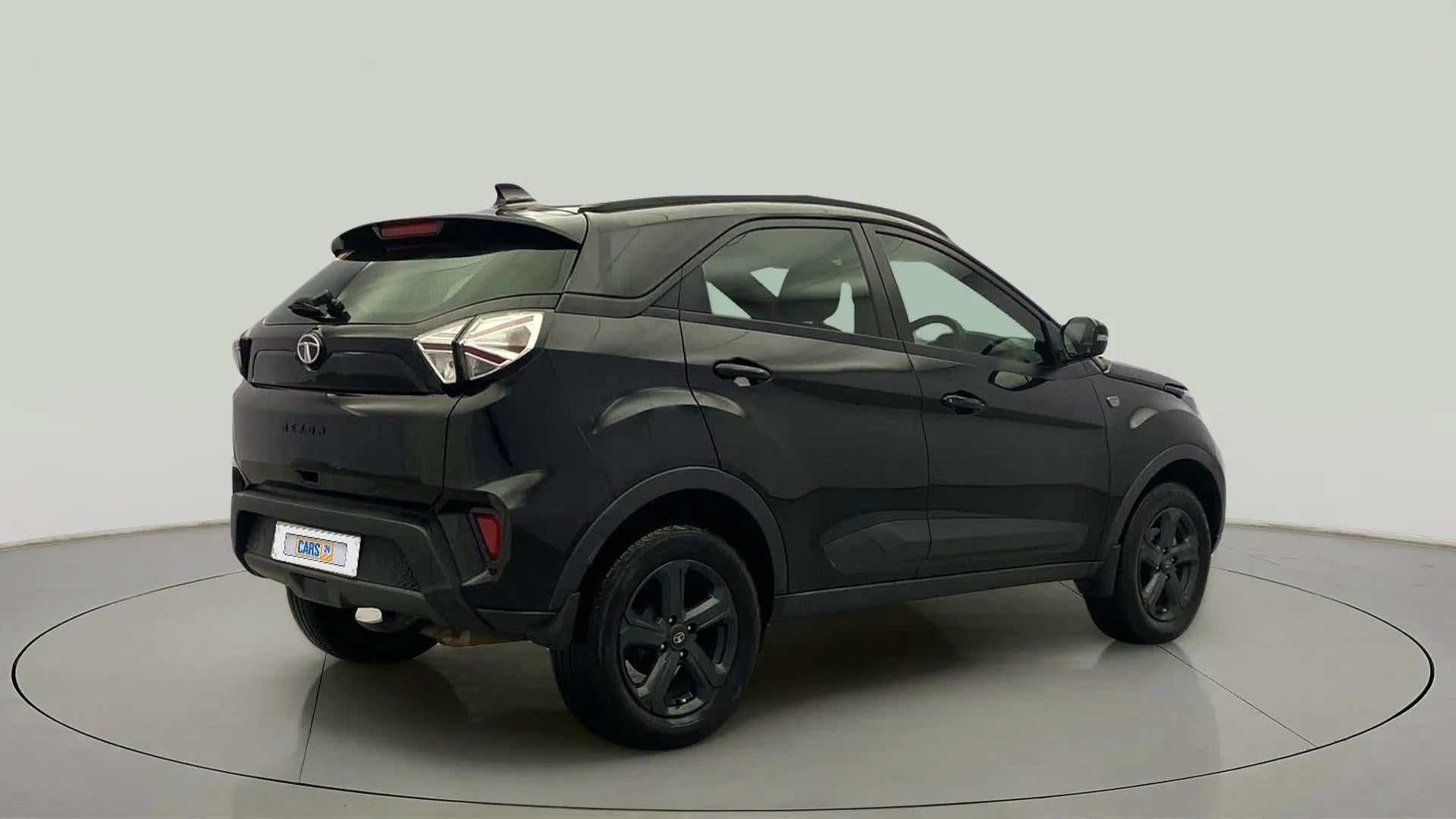 Rear three-quarter of a Tata Nexon 2017-2023