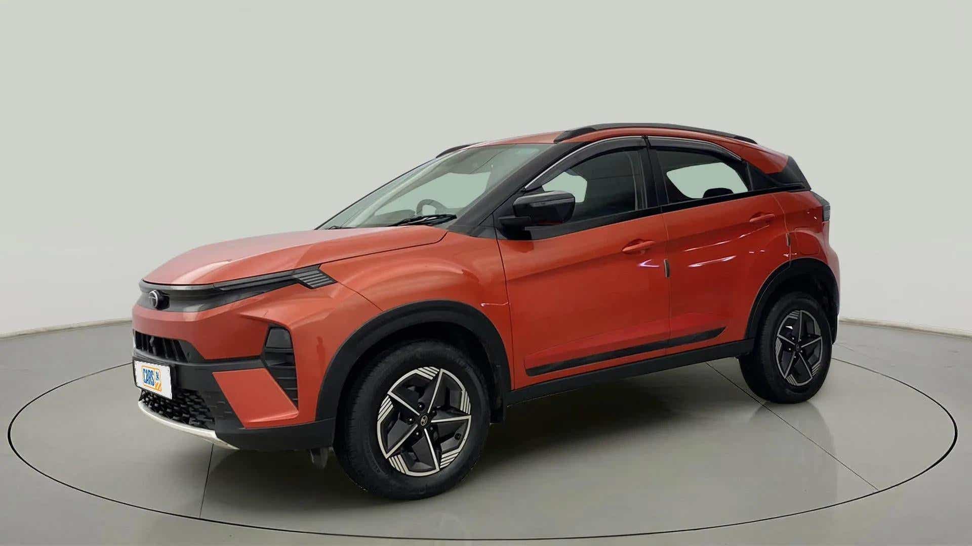 Front three-quarter view of a Tata Nexon