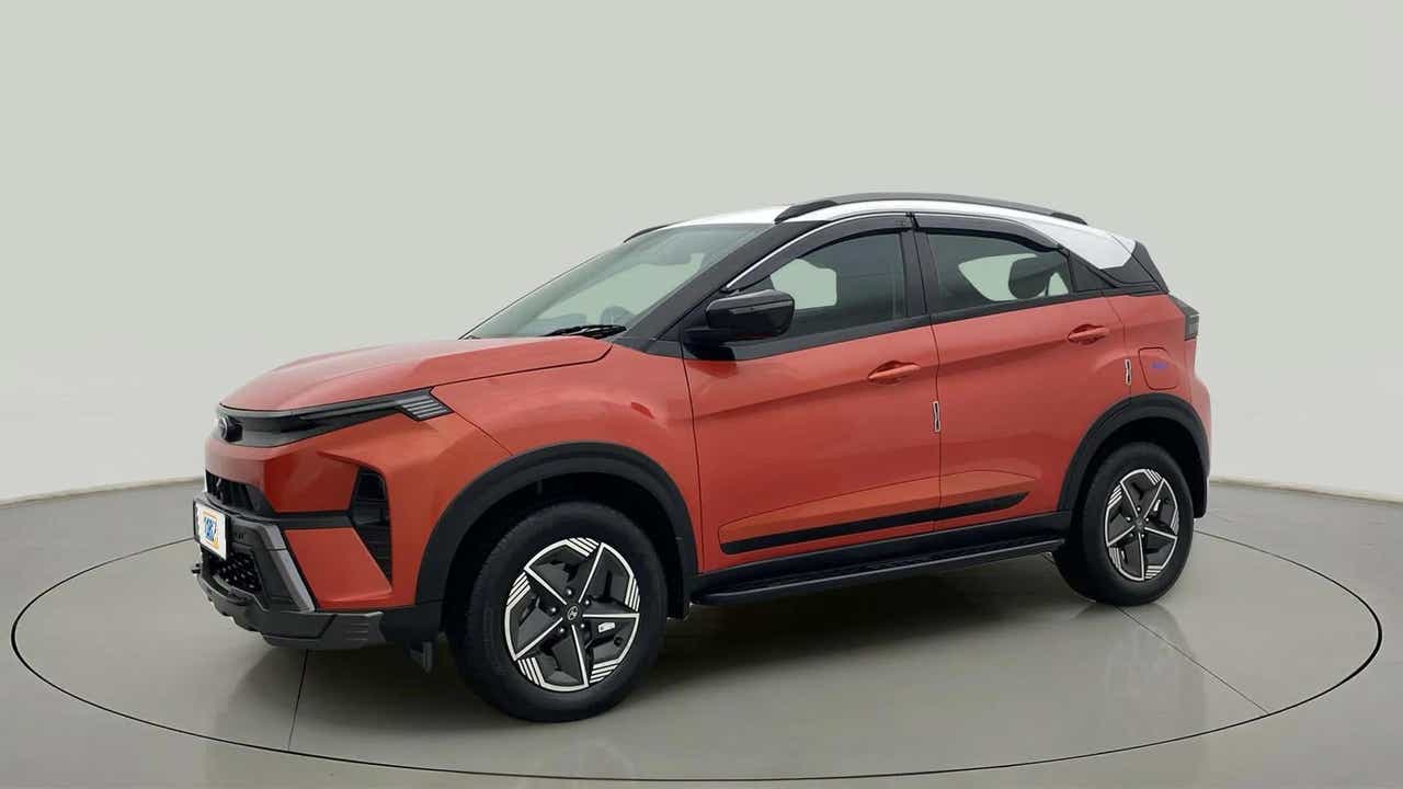 Front three-quarter view of a Tata Nexon