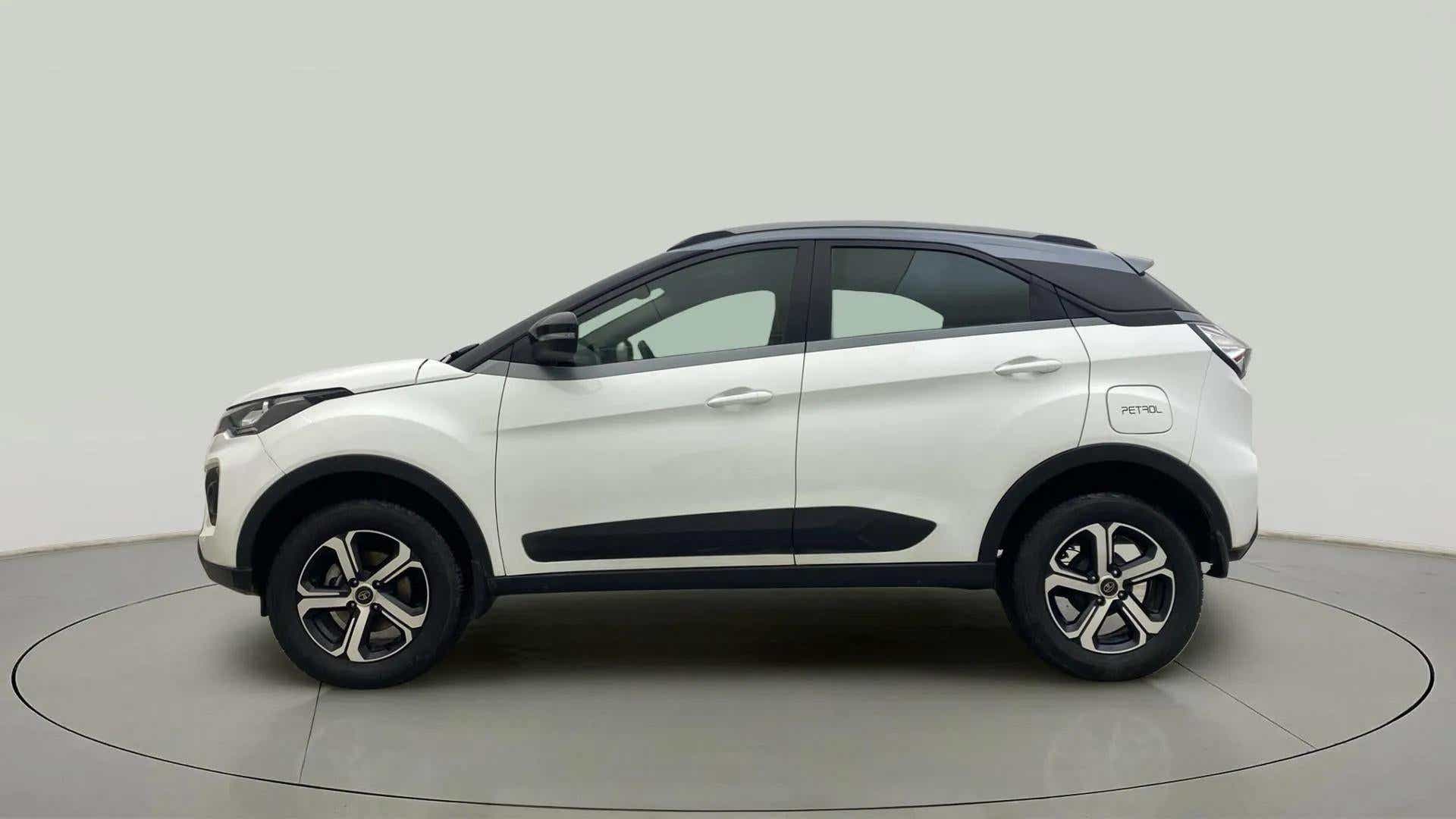 Side view of a Calgary White Tata Nexon 2017-2023