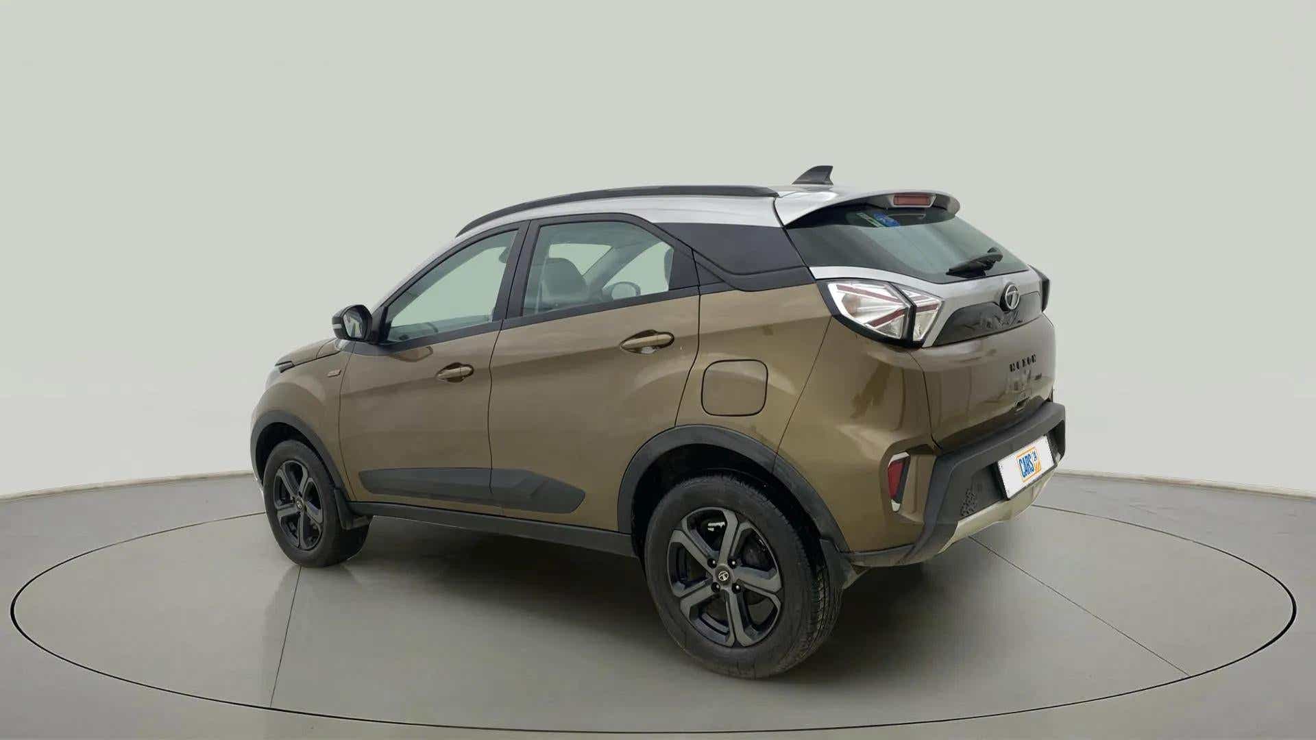 Rear three-quarter of a Tata Nexon 2017-2023
