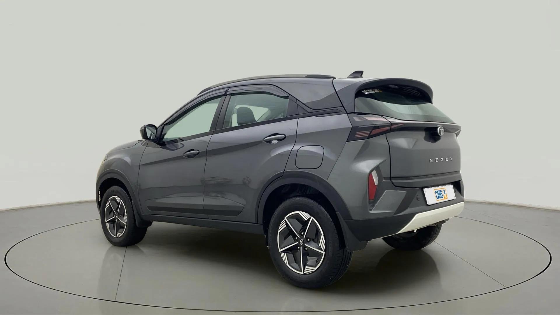 Rear three-quarter view of a Tata Nexon