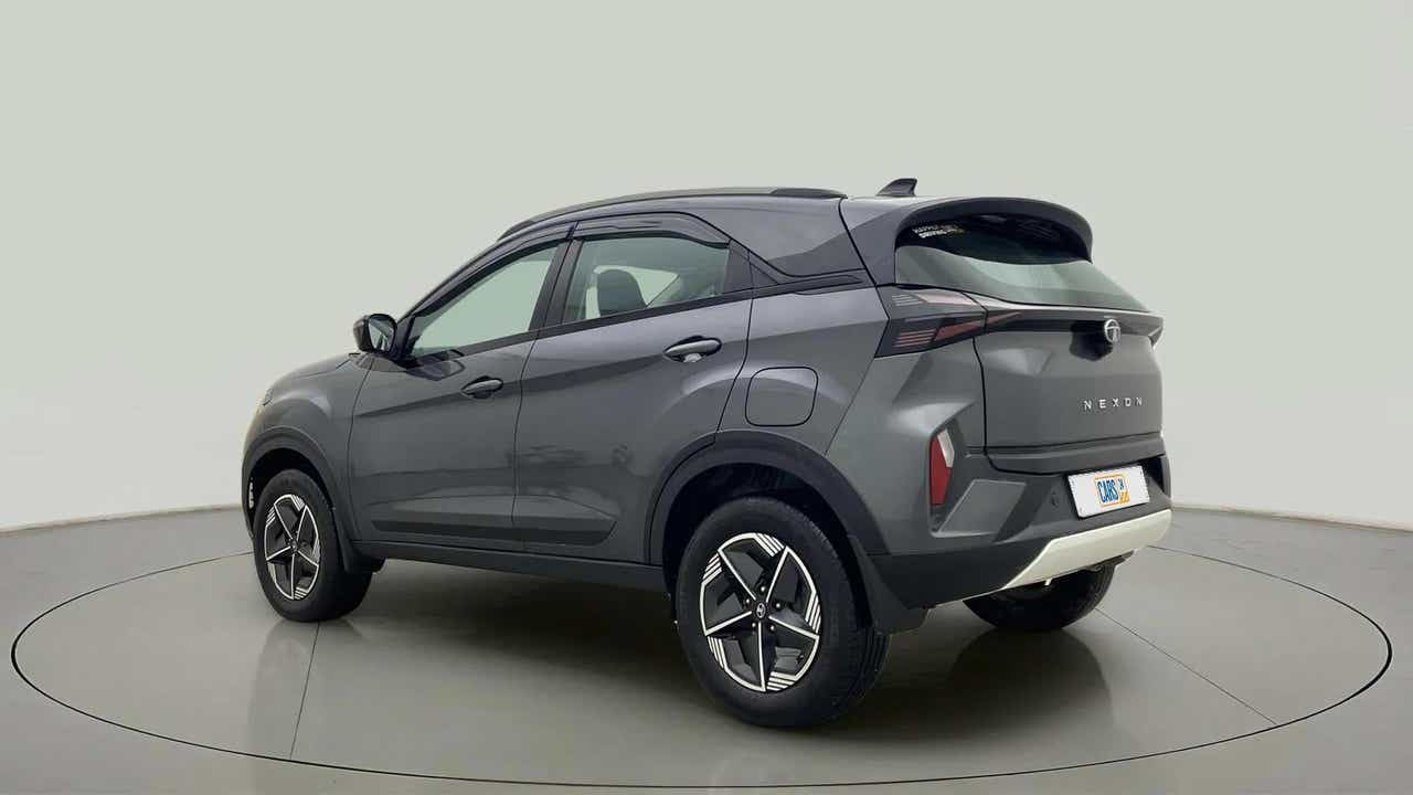 Rear three-quarter view of a Tata Nexon