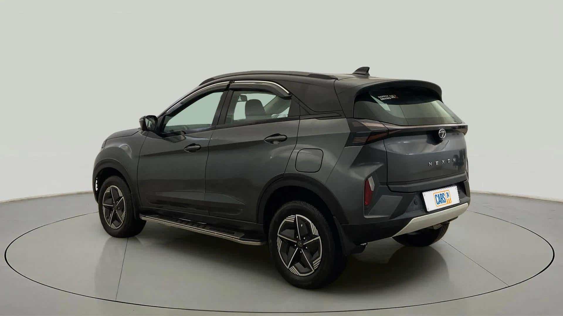Rear three-quarter of a Tata Nexon 2017-2023