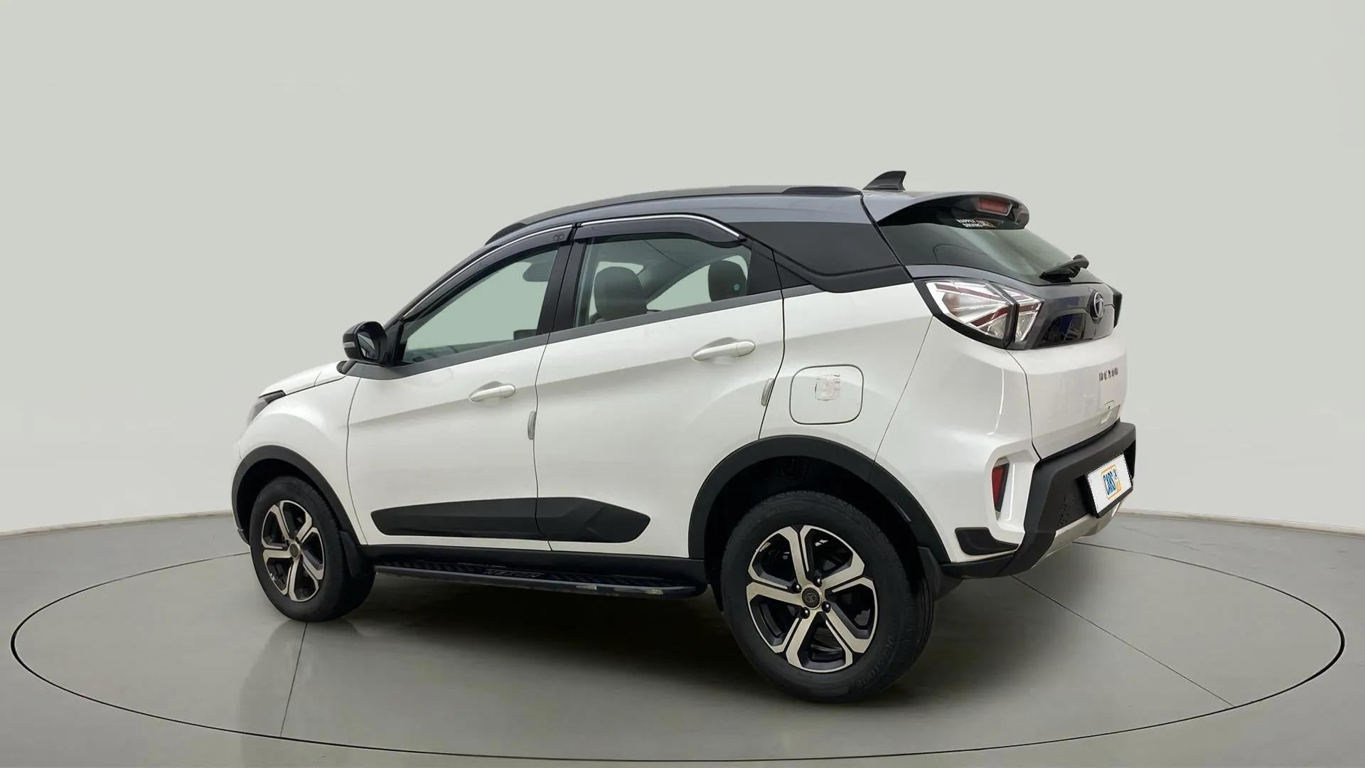 Rear three-quarter view of a Tata Nexon 2017-2023
