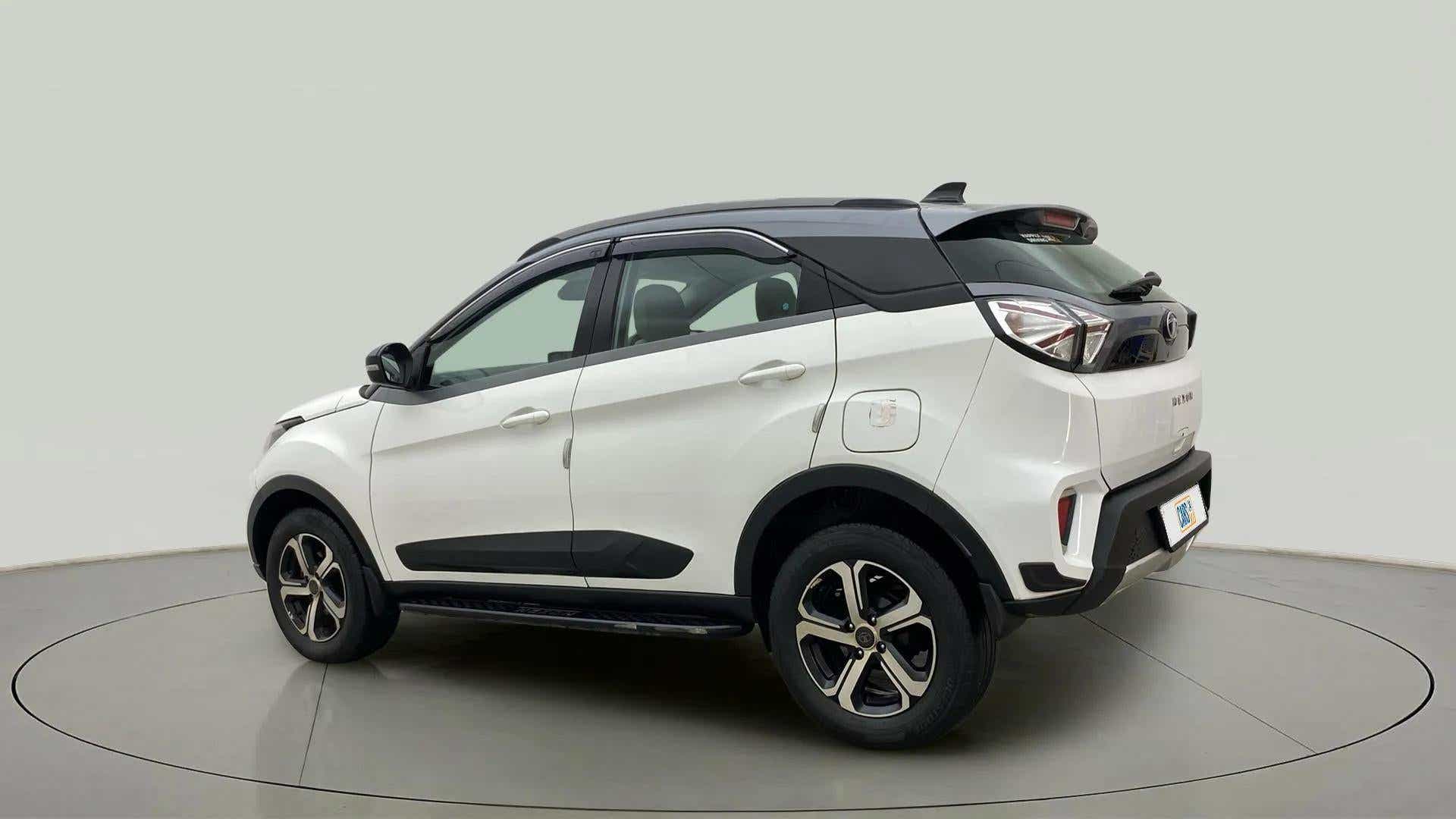 Rear three-quarter view of a Tata Nexon 2017-2023