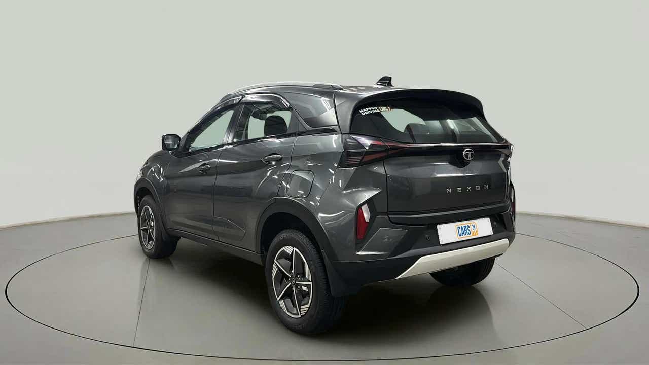 Rear three-quarter view of a Tata Nexon