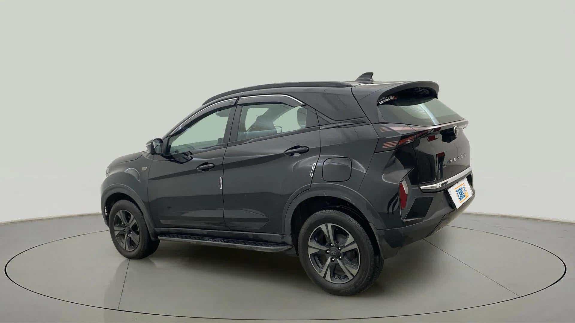 Rear three-quarter view of a Tata Nexon