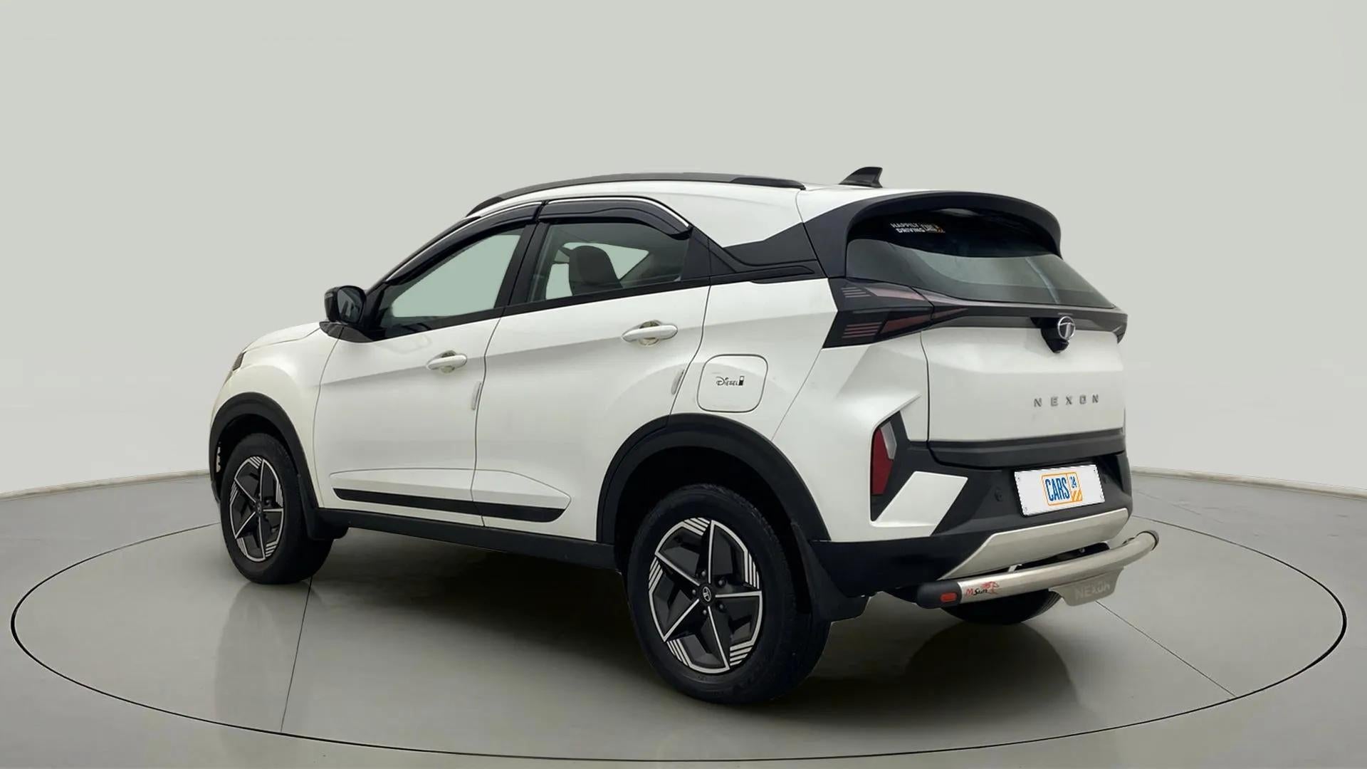 Rear three-quarter of a Tata Nexon 2017-2023