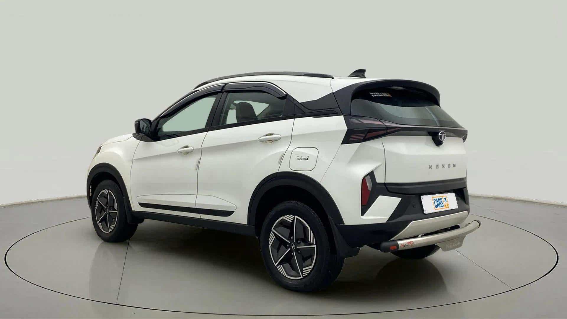 Rear three-quarter of a Tata Nexon 2017-2023