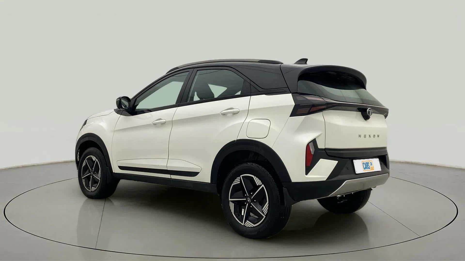 Rear three-quarter view of a Tata Nexon