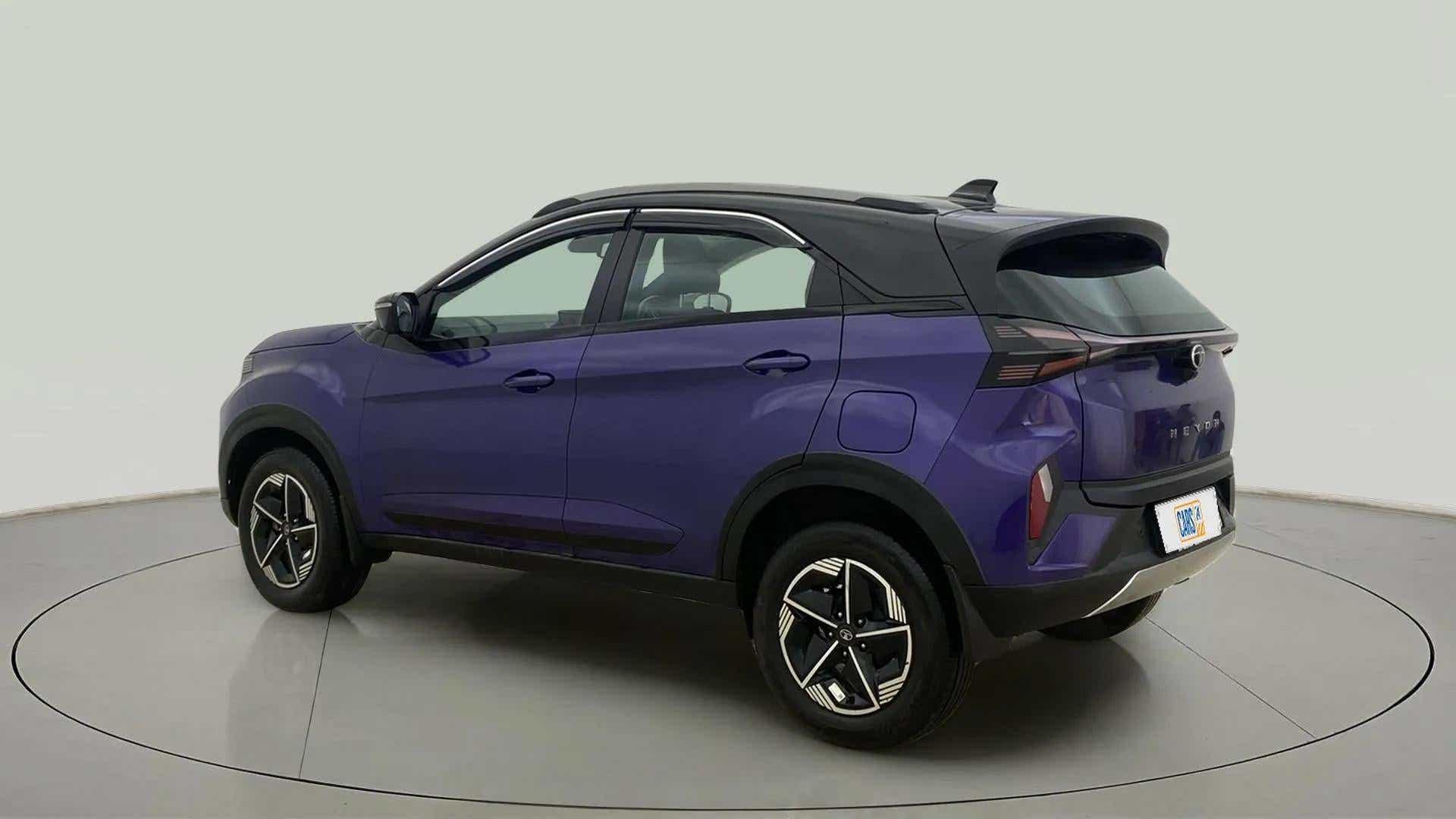 Rear three-quarter view of a Tata Nexon