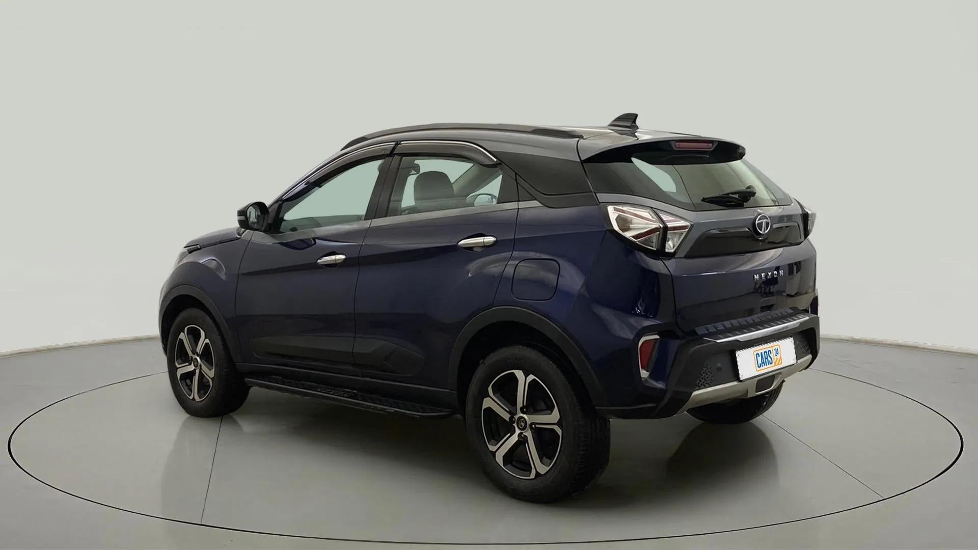 Rear three-quarter view of a Tata Nexon 2017-2023
