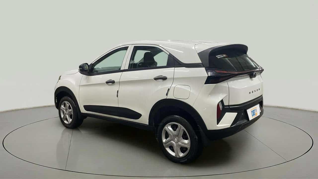 Rear three-quarter of a Tata Nexon