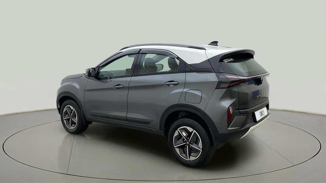Rear three-quarter view of a Tata Nexon