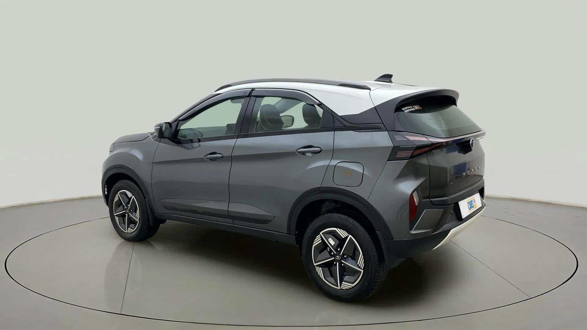 Rear three-quarter view of a Tata Nexon