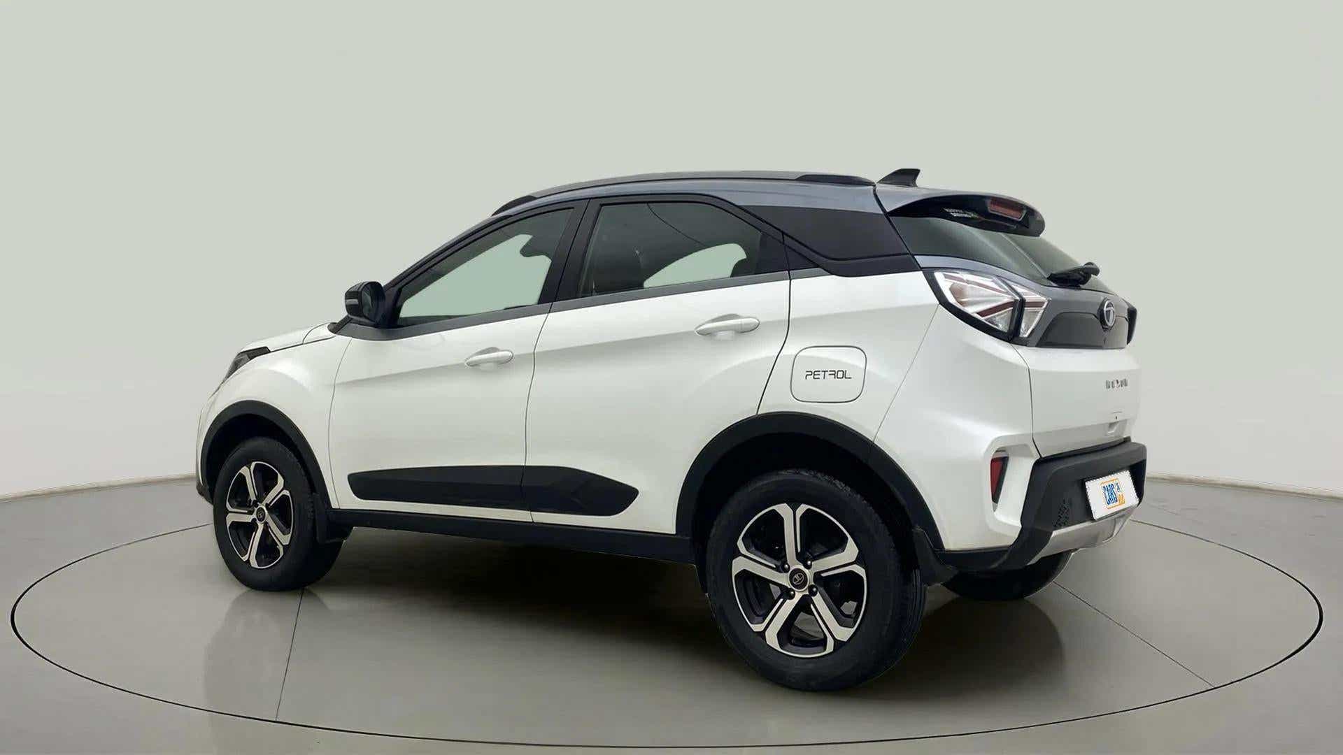 Rear three-quarter view of a Tata Nexon 2017-2023