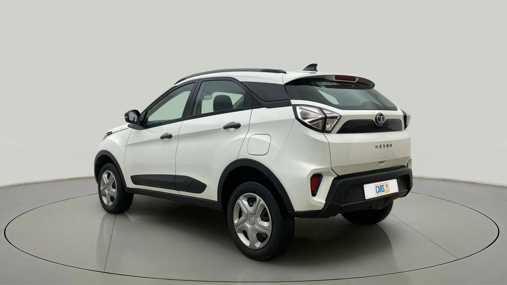 Rear three-quarter view of a Tata Nexon 2017-2023