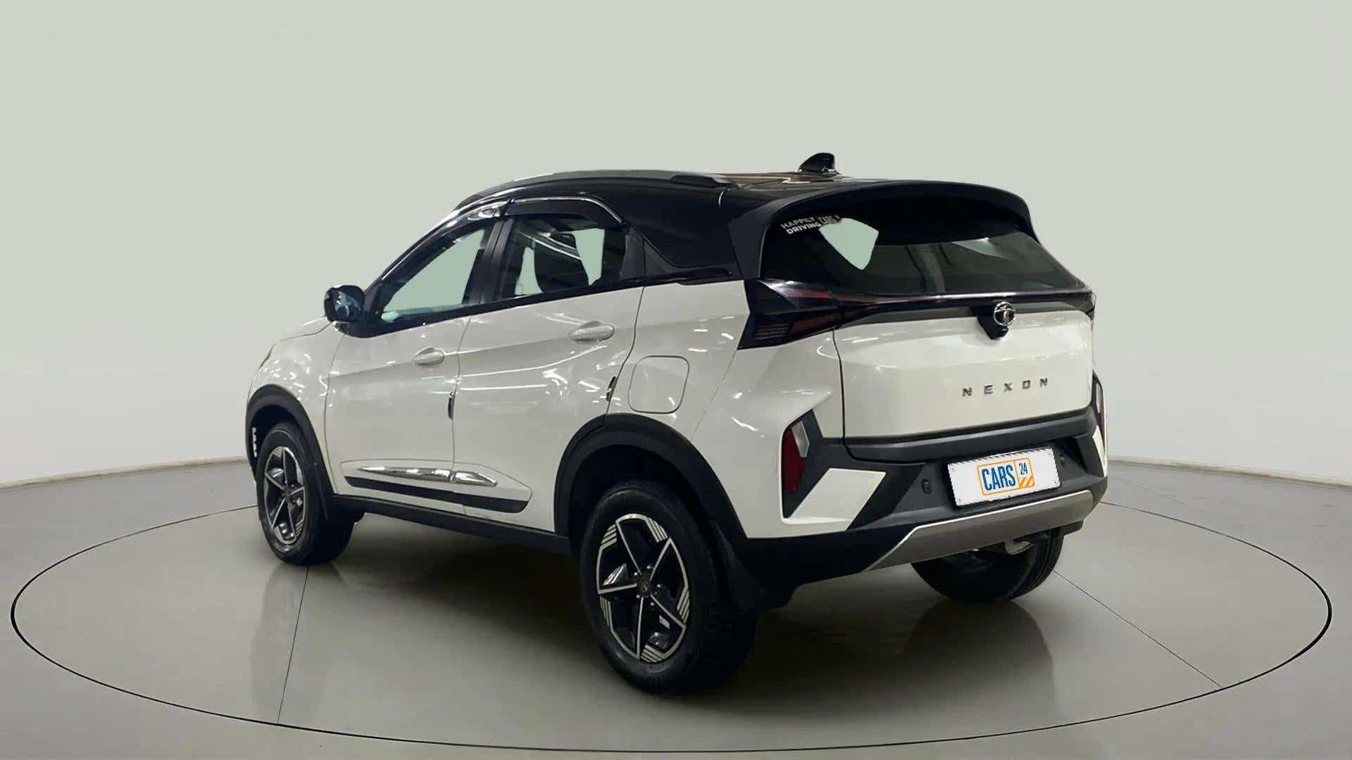 Rear three-quarter of a Tata Nexon 2017-2023