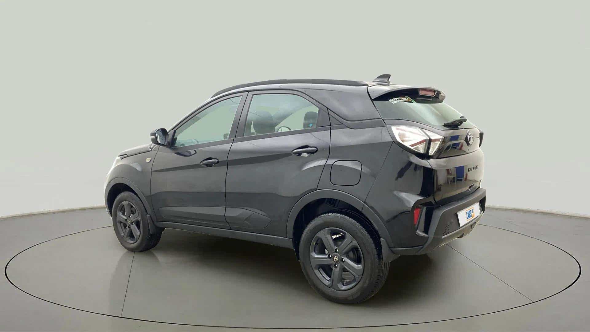 Rear three-quarter view of a Tata Nexon 2017-2023