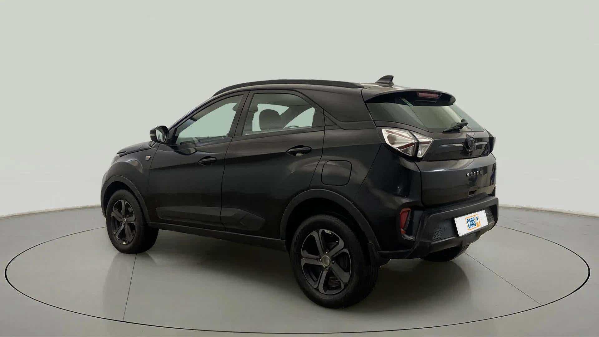 Rear three-quarter of a Tata Nexon 2017-2023