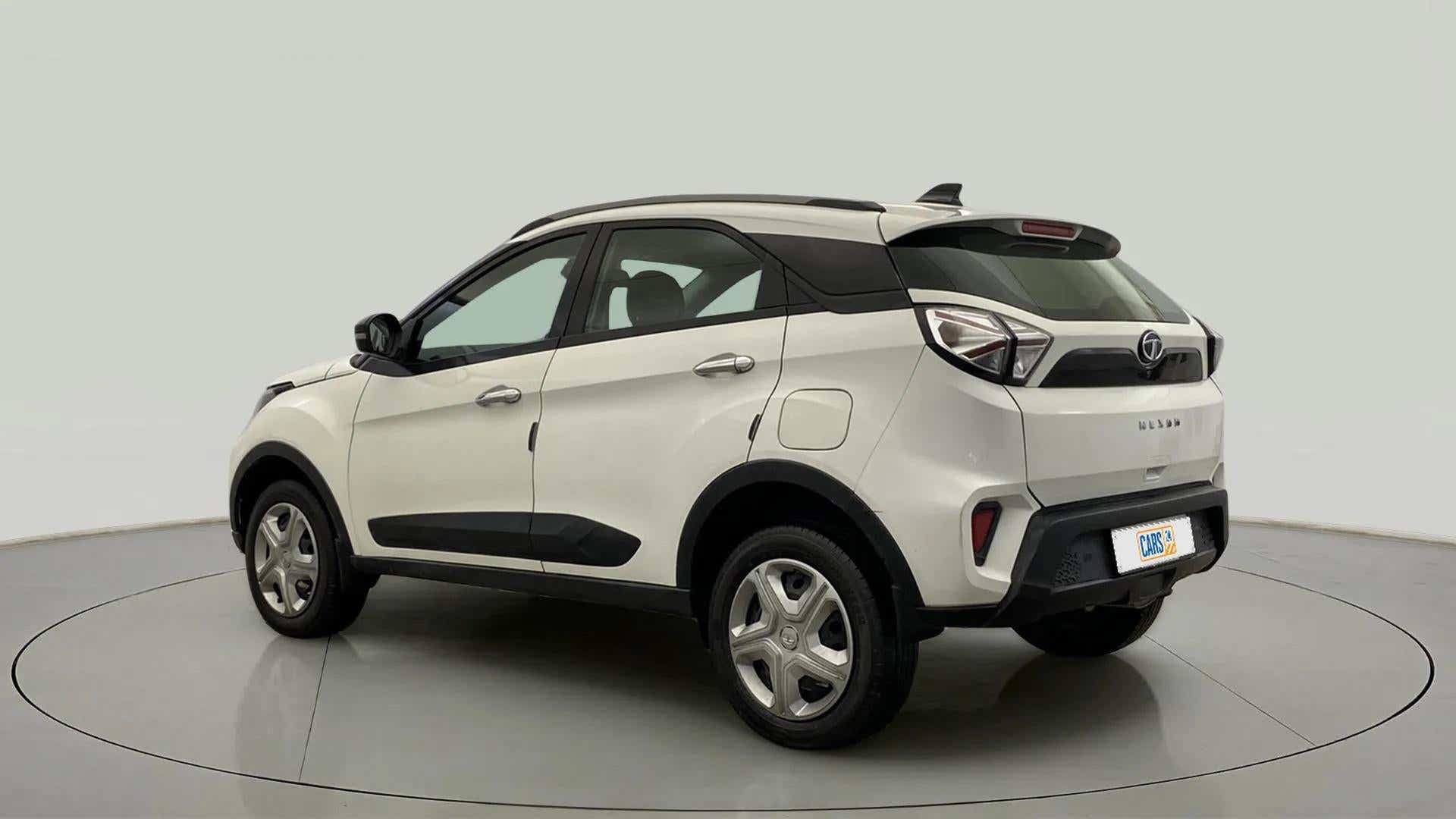 Rear three-quarter of a Tata Nexon 2017-2023