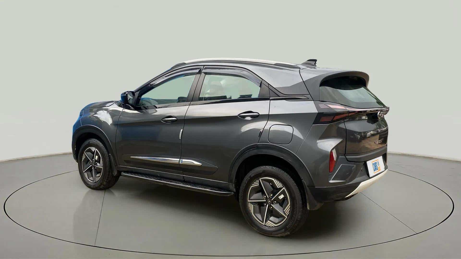 Rear three-quarter view of a tata nexon