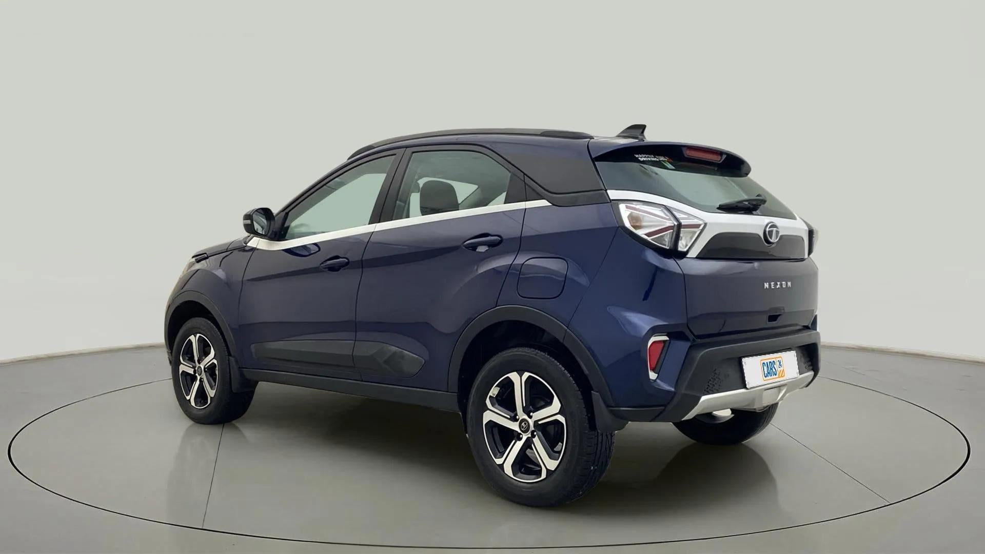Rear three-quarter of a Tata Nexon 2017-2023