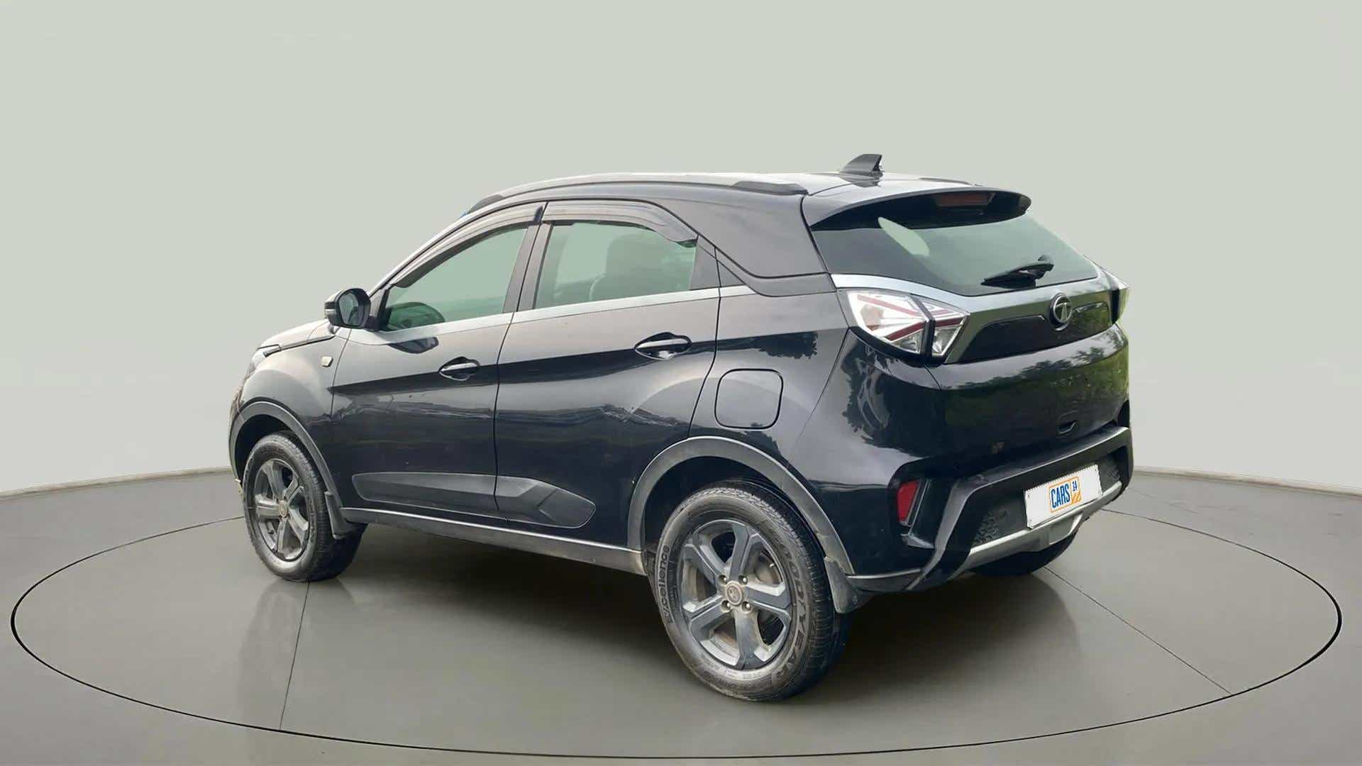 Rear three-quarter of a Tata Nexon 2017-2023