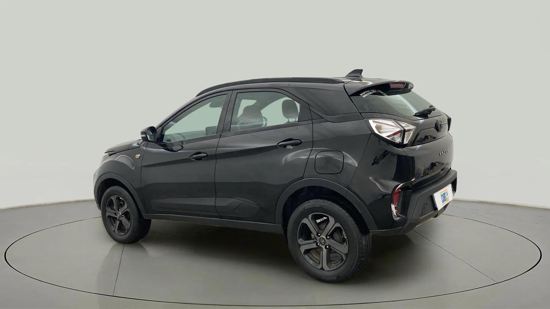 Rear three-quarter of a Tata Nexon 2017-2023
