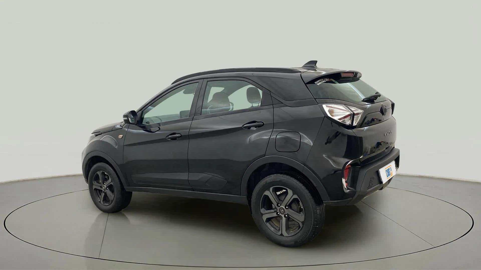 Rear three-quarter of a Tata Nexon 2017-2023